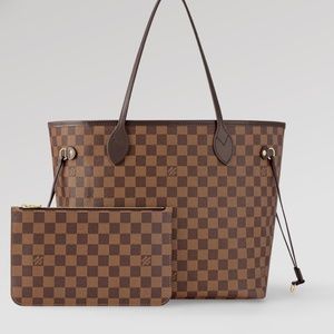 Louis Vuitton Neverfull MM Tote\ Clutch Damier Ebene 💯 Authentic